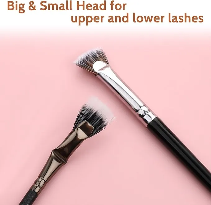 2Pcs Folding Angle Scalloped Lash Brush, Multifunctional Fan Shaped Lashes Wand