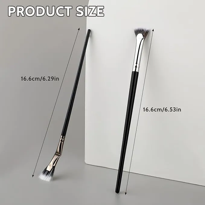 2Pcs Folding Angle Scalloped Lash Brush, Multifunctional Fan Shaped Lashes Wand