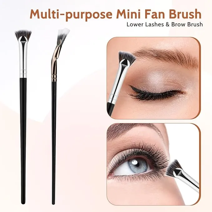 2Pcs Folding Angle Scalloped Lash Brush, Multifunctional Fan Shaped Lashes Wand