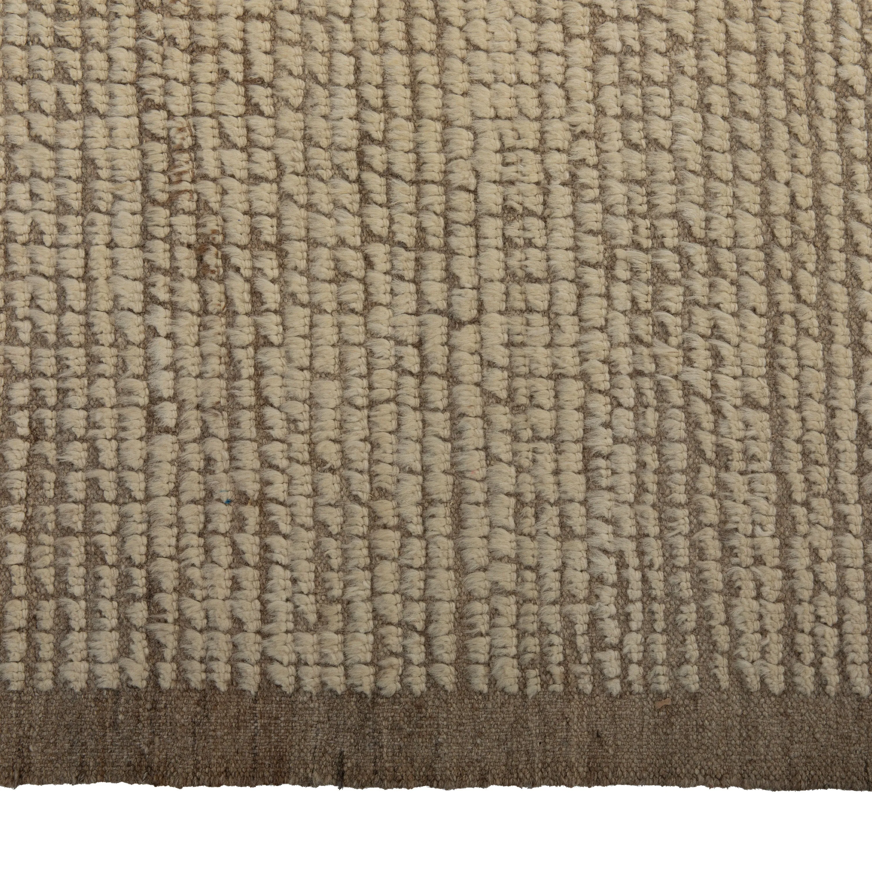 Brown Zameen Transitional Wool Runner - 3'5" x 9'8"