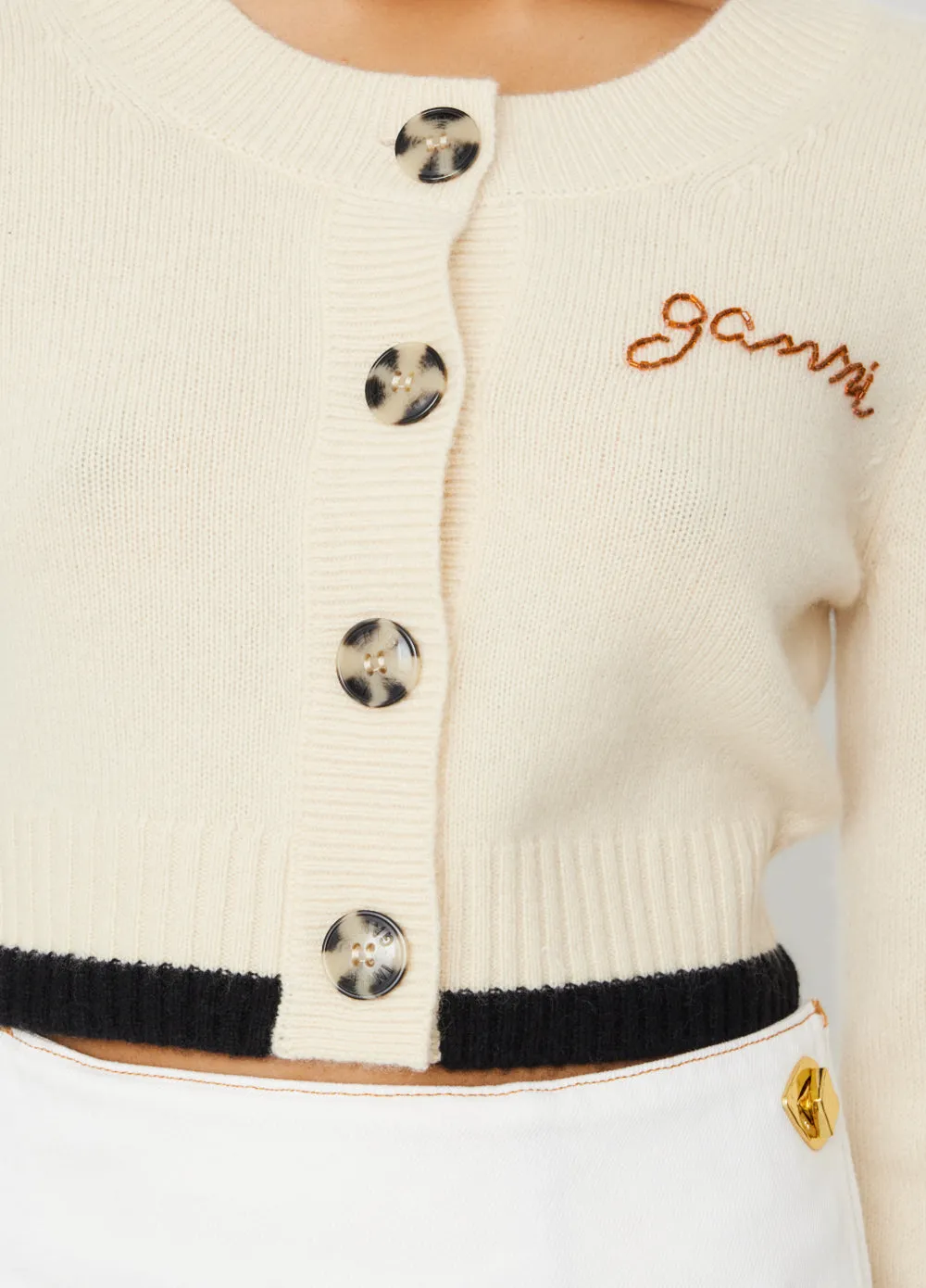 Cropped O-Neck Cardigan