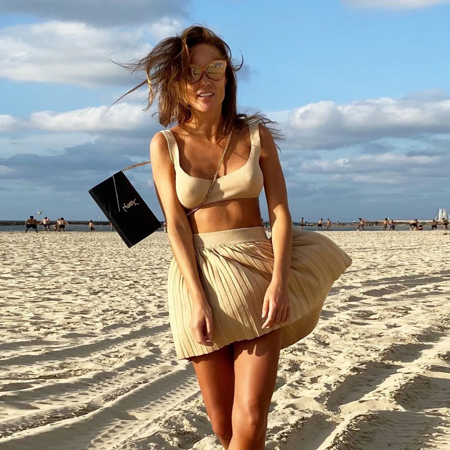 Knit Sweater 2 Piece Sets Crop Top Mini Skirt