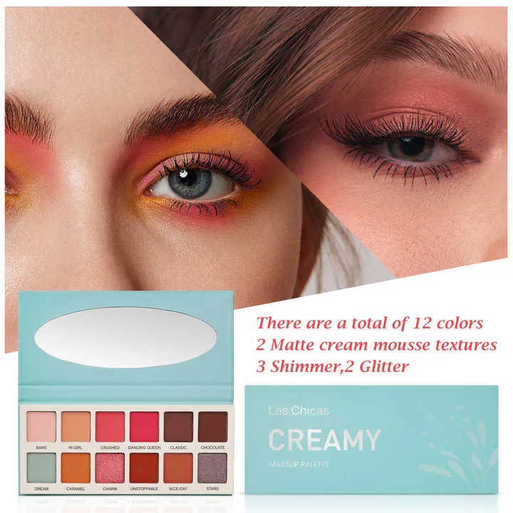 Las Chicas بسعر الجملة لوحة مكياج 12 لون لوحة ظلال عيون نباتية Las Chicas Wholesale Makeup Palette 12 Colors Vegan Eyeshadow Palette
