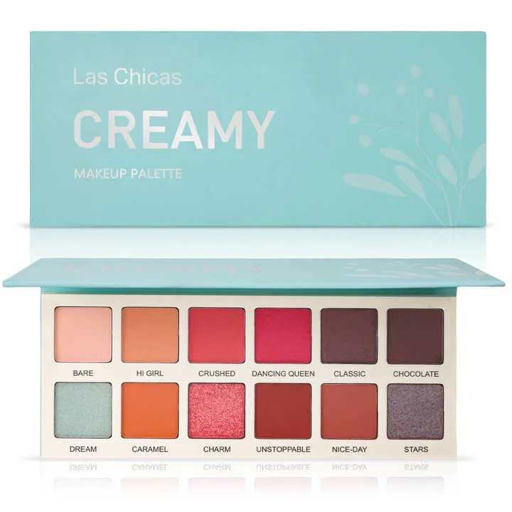Las Chicas بسعر الجملة لوحة مكياج 12 لون لوحة ظلال عيون نباتية Las Chicas Wholesale Makeup Palette 12 Colors Vegan Eyeshadow Palette