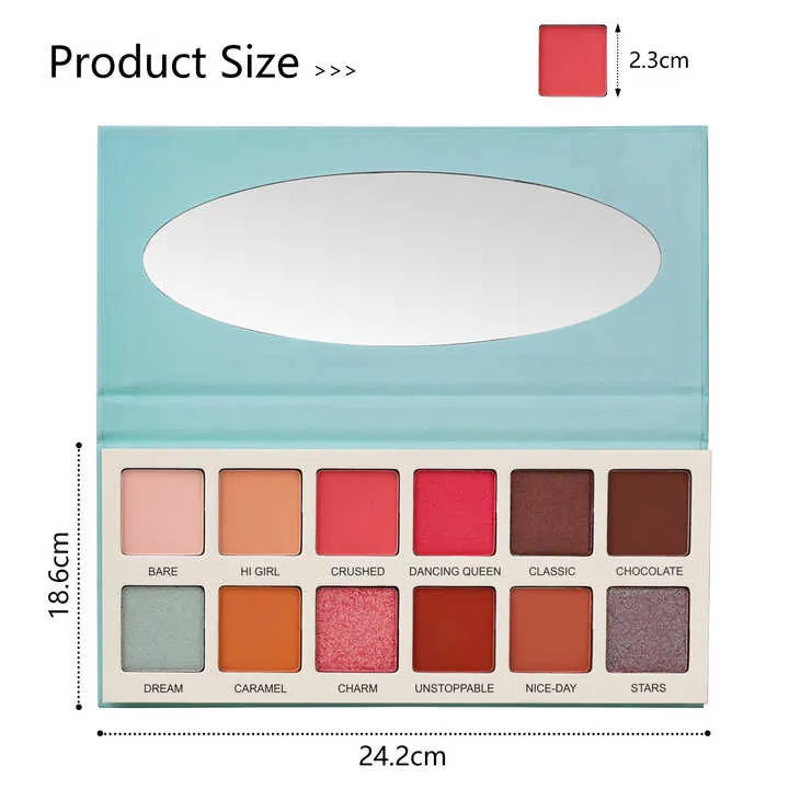 Las Chicas بسعر الجملة لوحة مكياج 12 لون لوحة ظلال عيون نباتية Las Chicas Wholesale Makeup Palette 12 Colors Vegan Eyeshadow Palette