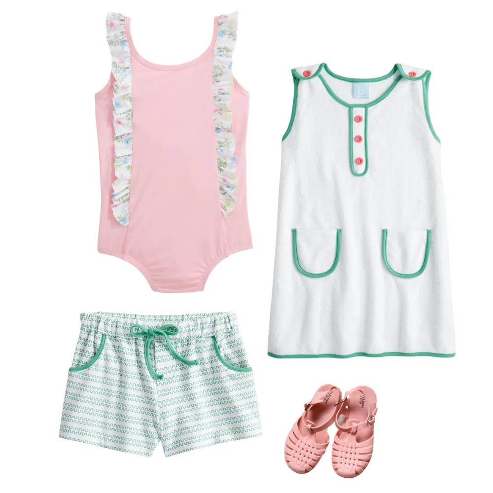 Lissie Bathing Suit -- Pink w/ Bea's Bouquet