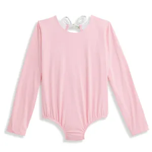 Long Sleeve Bathing Suit -- Pink w/ Bea's Bouquet