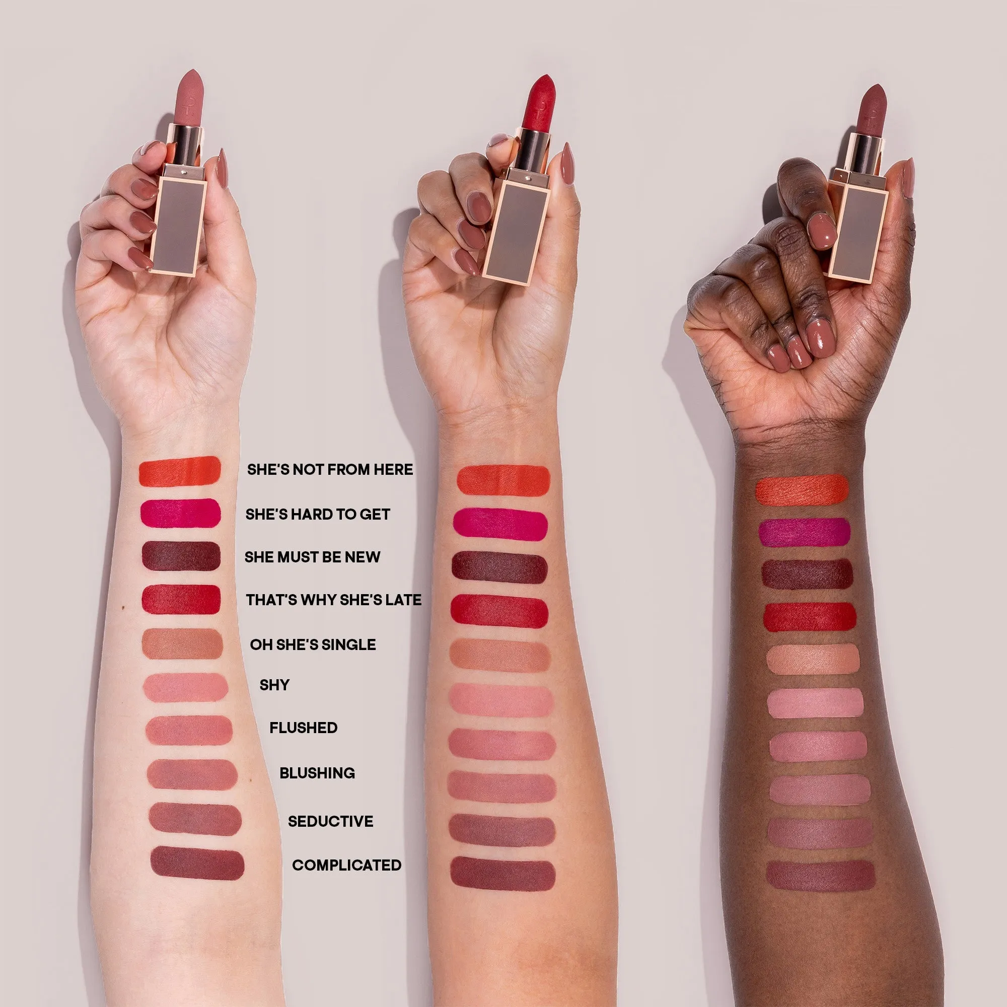 Major Headlines Matte Suede Lipstick in That's Why She's Late (Cherry Red)