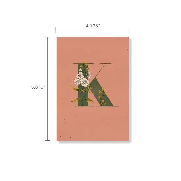 Monogram Floral "K" Journal Set