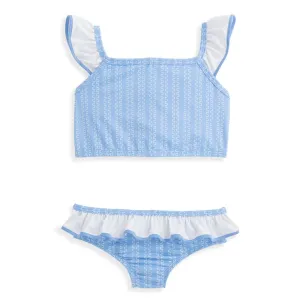 Striped Penelope Two Piece Bathing Suit -- Blue Ticking