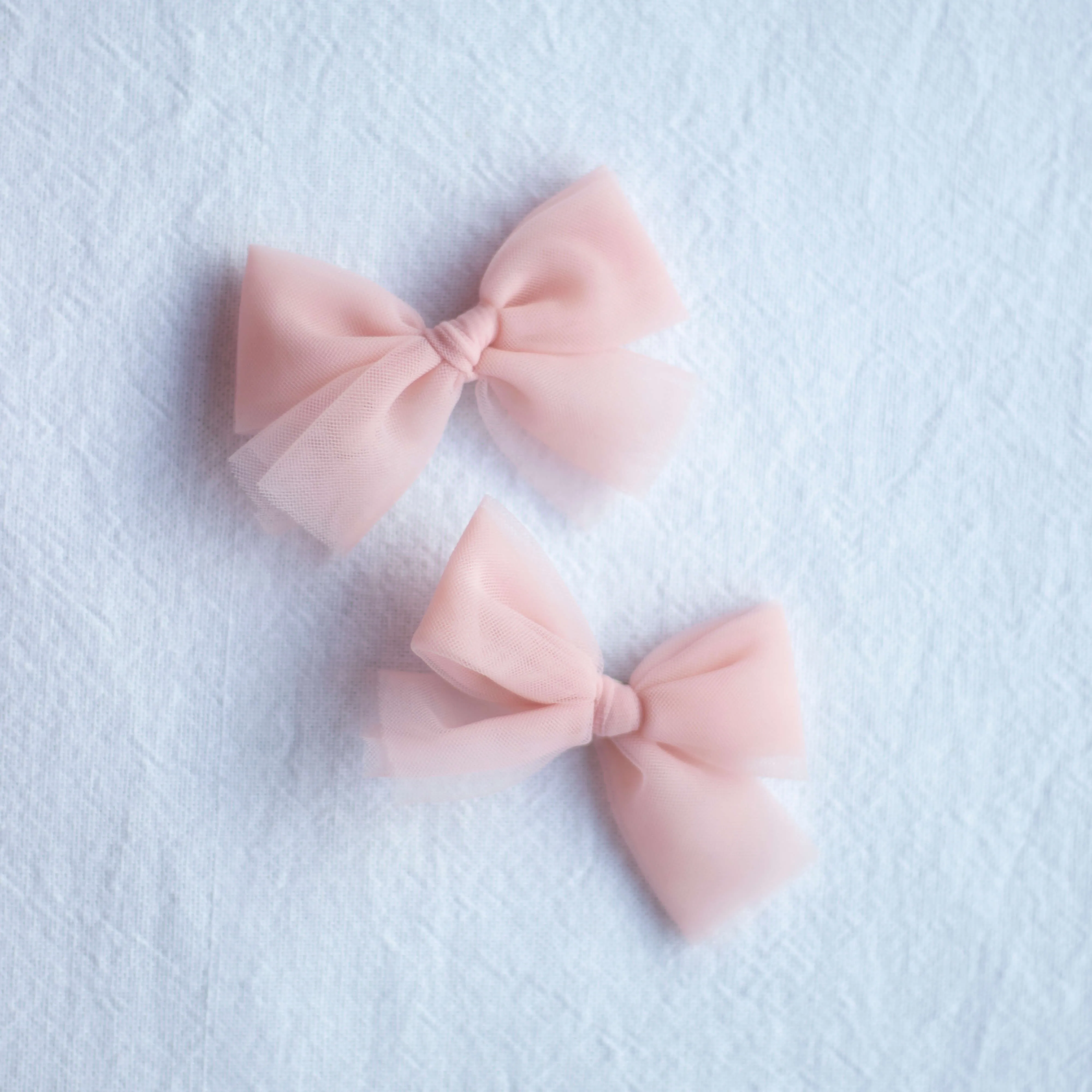Tulle bows - Peachy blush