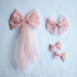Tulle bows - Peachy blush
