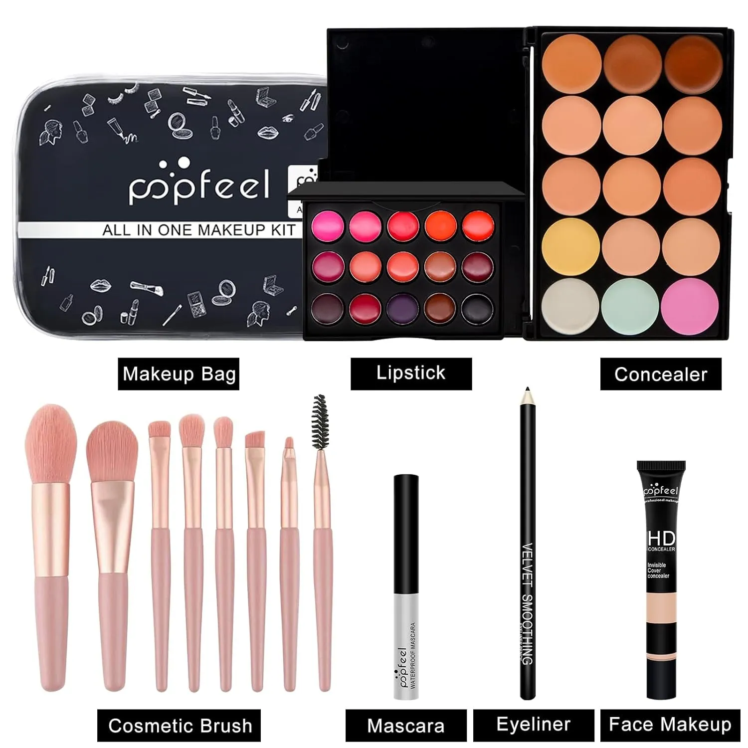 Ultimate Women's Makeup Gift Set with Brushes, Palettes, and Essential Cosmetics